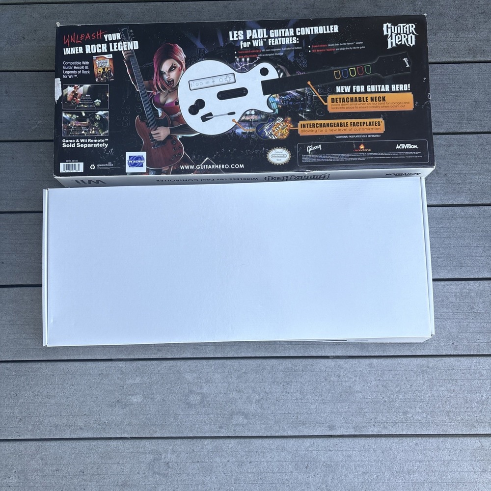 Guitar Hero Wireless Wii Les Paul Controller BOX Only And Manual - Picture 6 of 11